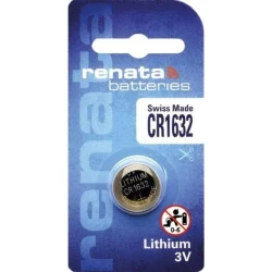 Renata CR1632 Lithium Battery, 3V, Swiss Made