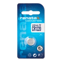 Renata CR1220 Lithium Battery, 3V, Swiss Made
