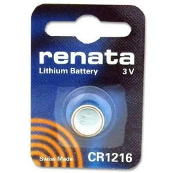 Renata CR1216 Lithium Battery, 3V, Swiss Made