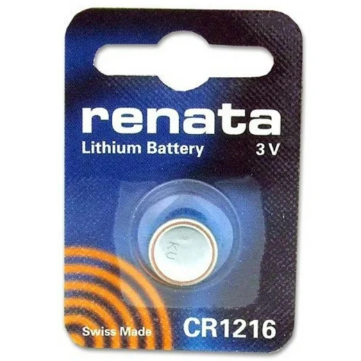 Renata CR1216 Lithium Battery, 3V, Swiss Made Renata CR1216 Lithium Battery, 3V, Swiss Made