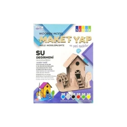 SUDOR Wooden Water Mill Kit – Assemble &amp; Paint Educational Model with Paints and Brush