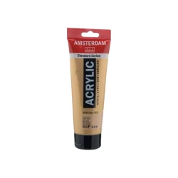Amsterdam Acrylic Paint Light Gold, 120 ml Metallic Opaque Acrylic Paint for Canvas, Paper &amp; Wood Shimmering Finish Part of Specialties Series