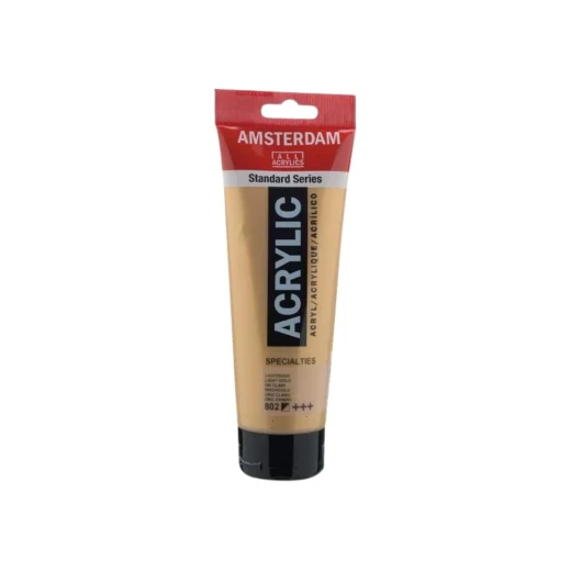 Amsterdam Acrylic Paint Light Gold, 120 ml Metallic Opaque Acrylic Paint for Canvas, Paper & Wood Shimmering Finish Part of Specialties Series Amsterdam Acrylic Paint Light Gold, 120 ml Metallic Opaque Acrylic Paint for Canvas, Paper & Wood Shimmering Finish Part of Specialties Series