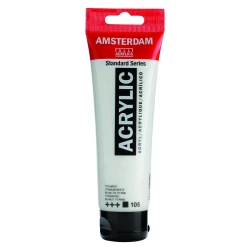 Amsterdam Acrylic Paint Titanium White, 120 ml Opaque Acrylic Paint with Strong Coverage Vibrant Color Standard Series For Canvas, Paper &amp; Wood