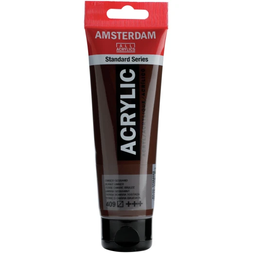 Amsterdam Acrylic Paint Burnt Umber, 120 ml Warm Opaque Brown Acrylic High Coverage Standard Series For Canvas, Paper & Wood Amsterdam Acrylic Paint Burnt Umber, 120 ml Warm Opaque Brown Acrylic High Coverage Standard Series For Canvas, Paper & Wood