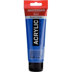 Amsterdam Acrylic Paint  Cobalt Blue Ultramarine, 120 ml Opaque Acrylic Paint with Strong Coverage Vibrant Color Standard Series For Canvas, Paper &amp; Wood