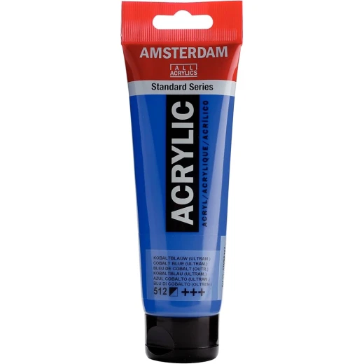 Amsterdam Acrylic Paint Cobalt Blue Ultramarine, 120 ml Opaque Acrylic Paint with Strong Coverage Vibrant Color Standard Series For Canvas, Paper & Wood Amsterdam Acrylic Paint Cobalt Blue Ultramarine, 120 ml Opaque Acrylic Paint with Strong Coverage Vibrant Color Standard Series For Canvas, Paper & Wood