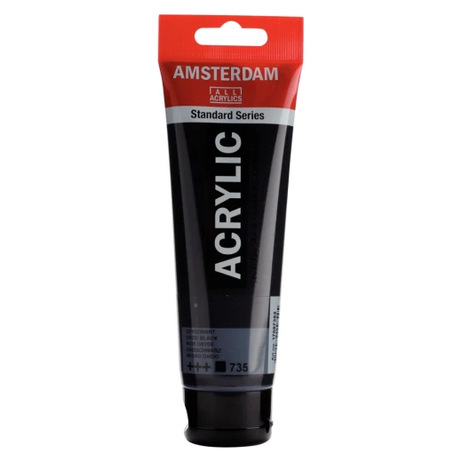 Amsterdam Acrylic Paint Oxide Black, 120 ml Opaque Acrylic Paint with Deep Coverage Intense Black Tone Standard Series For Canvas, Paper & Wood Amsterdam Acrylic Paint Oxide Black, 120 ml Opaque Acrylic Paint with Deep Coverage Intense Black Tone Standard Series For Canvas, Paper & Wood