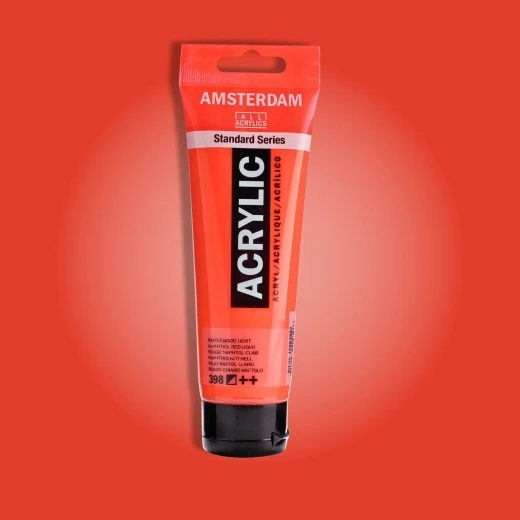 Amsterdam Acrylic Paint Naphthol Red Light, 120 ml Bright Opaque Red Acrylic High Coverage Standard Series For Canvas, Paper & Wood Amsterdam Acrylic Paint Naphthol Red Light, 120 ml Bright Opaque Red Acrylic High Coverage Standard Series For Canvas, Paper & Wood