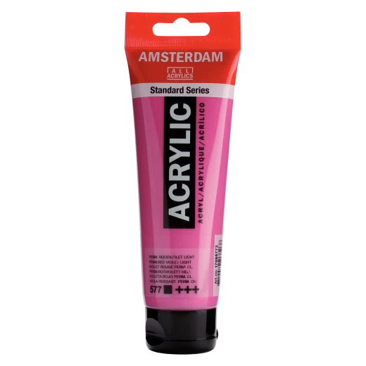 Amsterdam Acrylic Paint Permanent Red Violet Light, 120 ml Opaque Acrylic Paint with Rich Coverage Standard Series For Canvas, Paper & Wood Amsterdam Acrylic Paint Permanent Red Violet Light, 120 ml Opaque Acrylic Paint with Rich Coverage Standard Series For Canvas, Paper & Wood