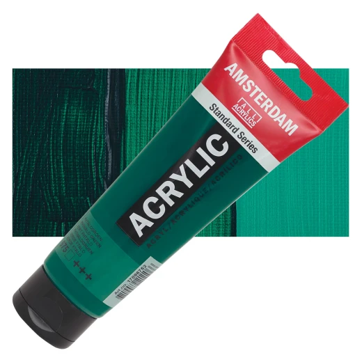 Amsterdam Acrylic Paint Phthalo Green, 120 ml Opaque Acrylic Paint with Strong Coverage Vibrant Color Standard Series For Canvas, Paper & Wood Amsterdam Acrylic Paint Phthalo Green, 120 ml Opaque Acrylic Paint with Strong Coverage Vibrant Color Standard Series For Canvas, Paper & Wood