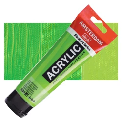 Amsterdam Acrylic Brilliant Green, 120 ml Metallic Opaque Acrylic Paint for Canvas, Paper &amp; Wood Shimmering Finish Part of Specialties Series