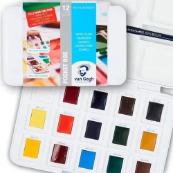 Van Gogh Watercolor Pocket Box – 12 Half Pans – Compact Design