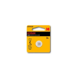 Kodak Max Lithium CR1632 Battery, 3V, Long-Lasting, Suitable for Electronic Devices