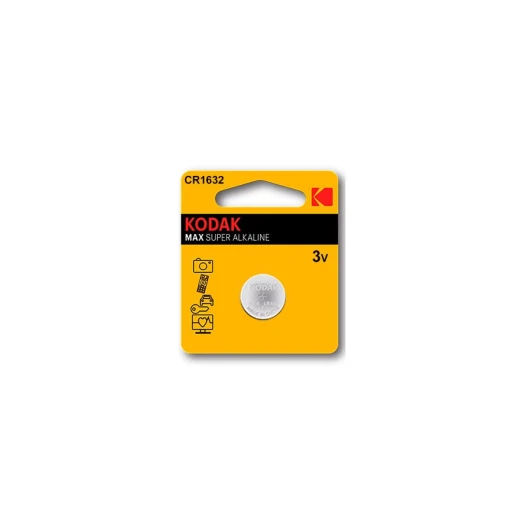 Kodak Max Lithium CR1632 Battery, 3V, Long-Lasting, Suitable for Electronic Devices Kodak Max Lithium CR1632 Battery, 3V, Long-Lasting, Suitable for Electronic Devices