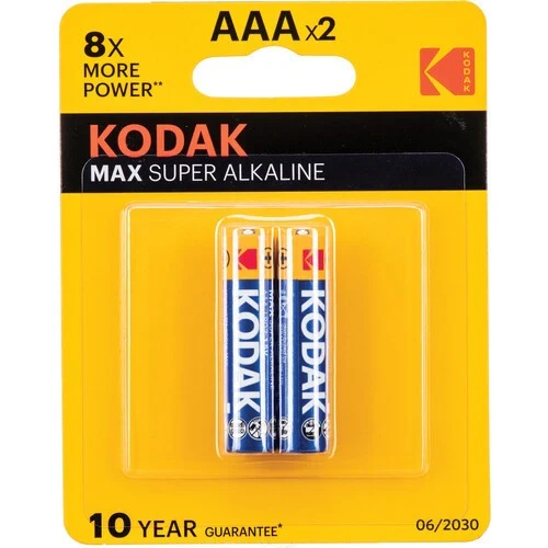 Kodak Max Super Alkaline AAA Battery, 1.5V, Pack of 2 Kodak Max Super Alkaline AAA Battery, 1.5V, Pack of 2
