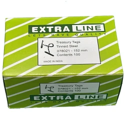 EXTRA LINE Treasury Tags – Tinned Steel Ends, 152mm, Pack of 100