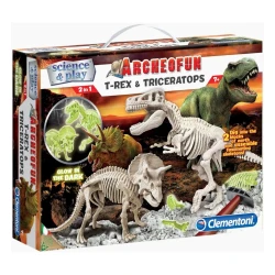 Clementoni Archeo T-Rex & Triceratops Fluo