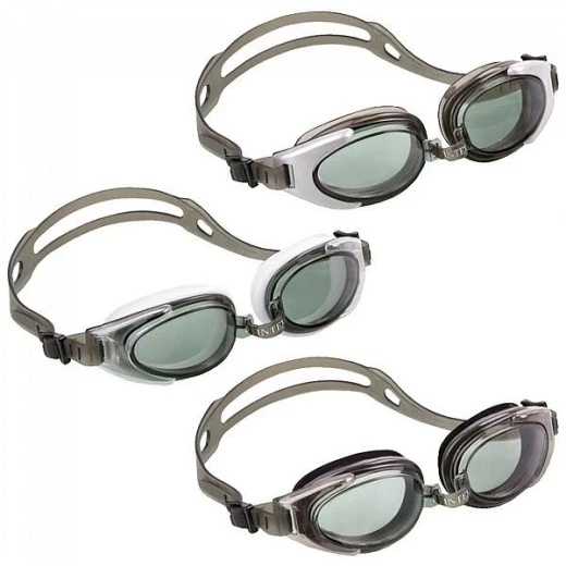 Intex Swimming Goggles for Teens &amp; Adults, Age 14+, Anti-Fog UV Protection, Adjustable Strap, Comfortable Fit, Black - Intex - Image 2