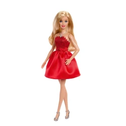 Mattel Barbie 80th Anniversary Ruby Red Celebration Fashion Doll with Dress, Shoes, and Necklace