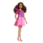 Barbie Fashionistas Doll #225 Curvy Brown Hair Pink Dress &amp; Accessories 65th Anniversary Gift - Barbie