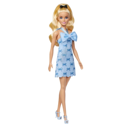 Mattel Barbie Fashionistas Doll 237 Baby Blue Halter Dress Blonde Ponytail with Bow Fashion Toy Gift Mattel Barbie Fashionistas Doll 237 Baby Blue Halter Dress Blonde Ponytail with Bow Fashion Toy Gift