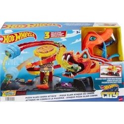 Hot Wheels | City Toy Car Track Set, Pizza Slam Cobra Attack Playset